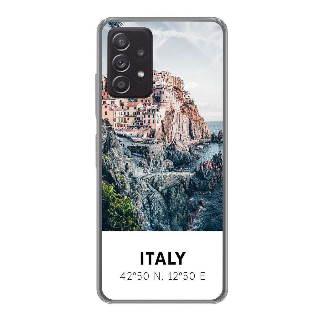 MuchoWow Handyhülle Schutzhülle Hülle für Samsung Galaxy A53 5G Cinque Terre - Italien - Amalfi - Meer Silikon Softcase Handy Hülle - Schutz...