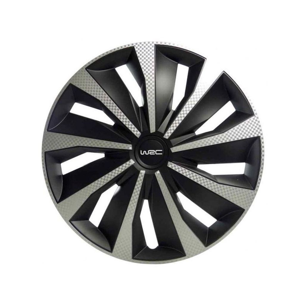WRC Radkappen 16 Zoll Carbon Style Grau/Schwarz Hub Reifen & Felgen
