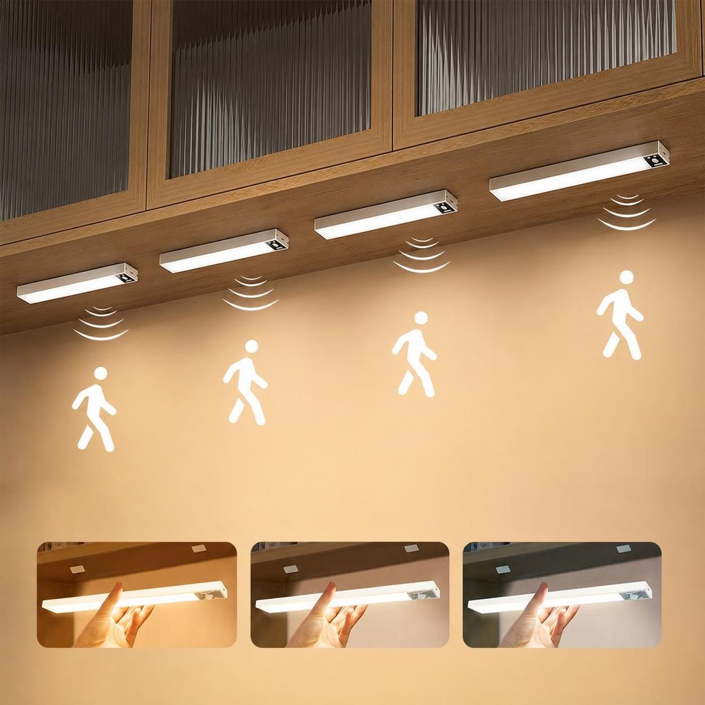 20cm Schrankbeleuchtung Led Mit Bewegungsmelder 4 Stück Produktbild 