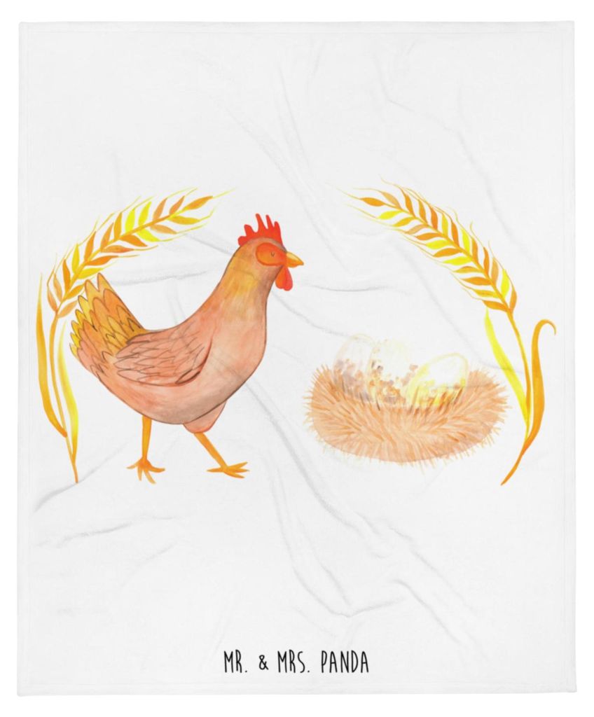 Mr. & Mrs. Panda Bettdecke Huhn Stolz - Weiß - Geschenk, Plüschdecke, Bauernhof, Tagesdecke, Decke, Kuscheldecke, Flauschige, Magie, Hühner, Sof...