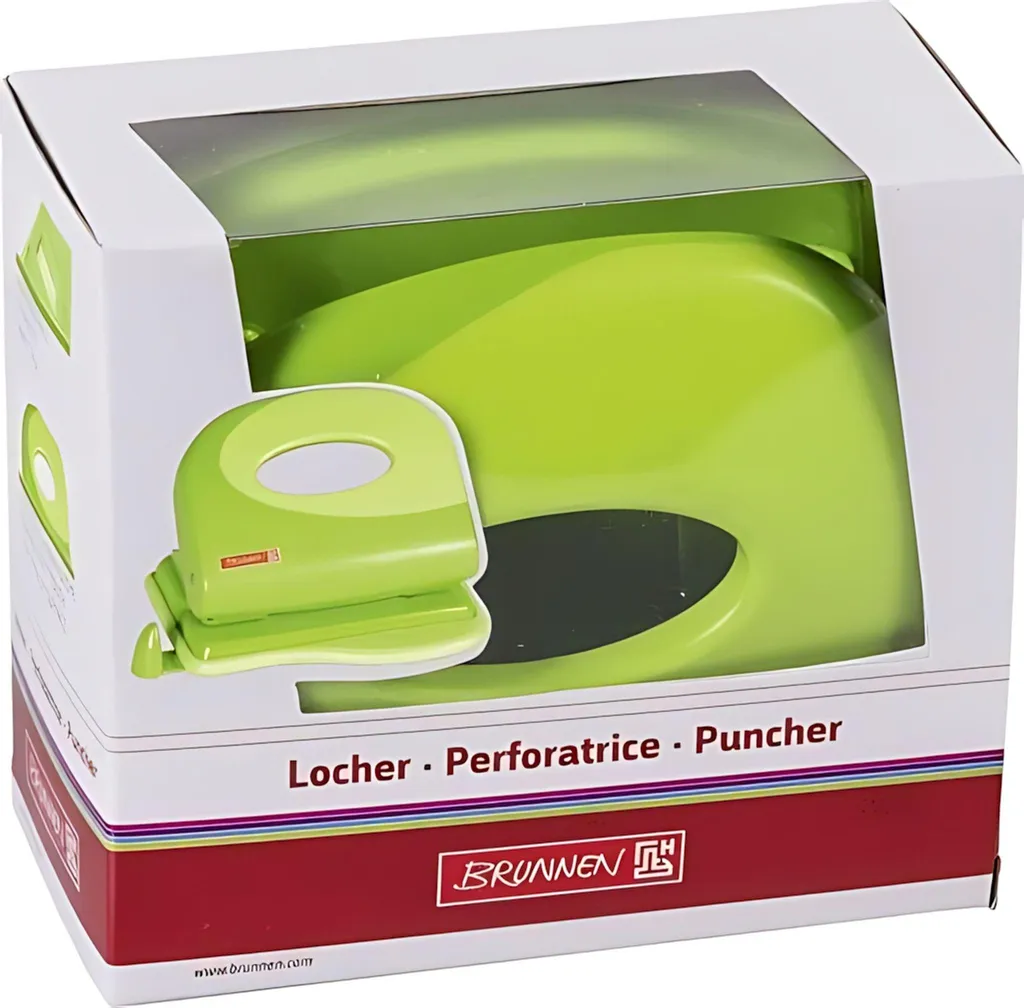Perforateur ergonomique Soft-Touch BRUNNEN Colour Code Vert Kiwi - 3