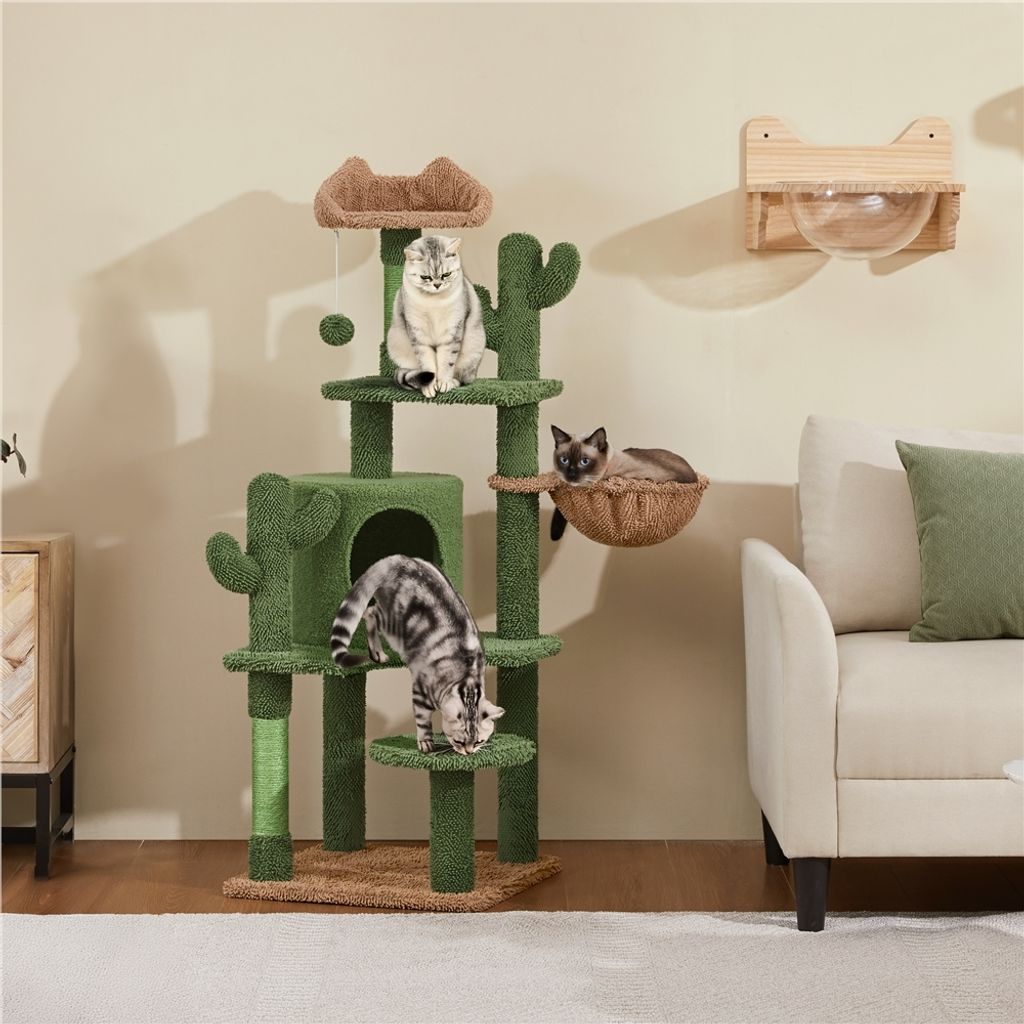 Yaheetech Kaktus Kratzbaum M, 135 cm hoch, Katzenbaum mit Produktbild 2