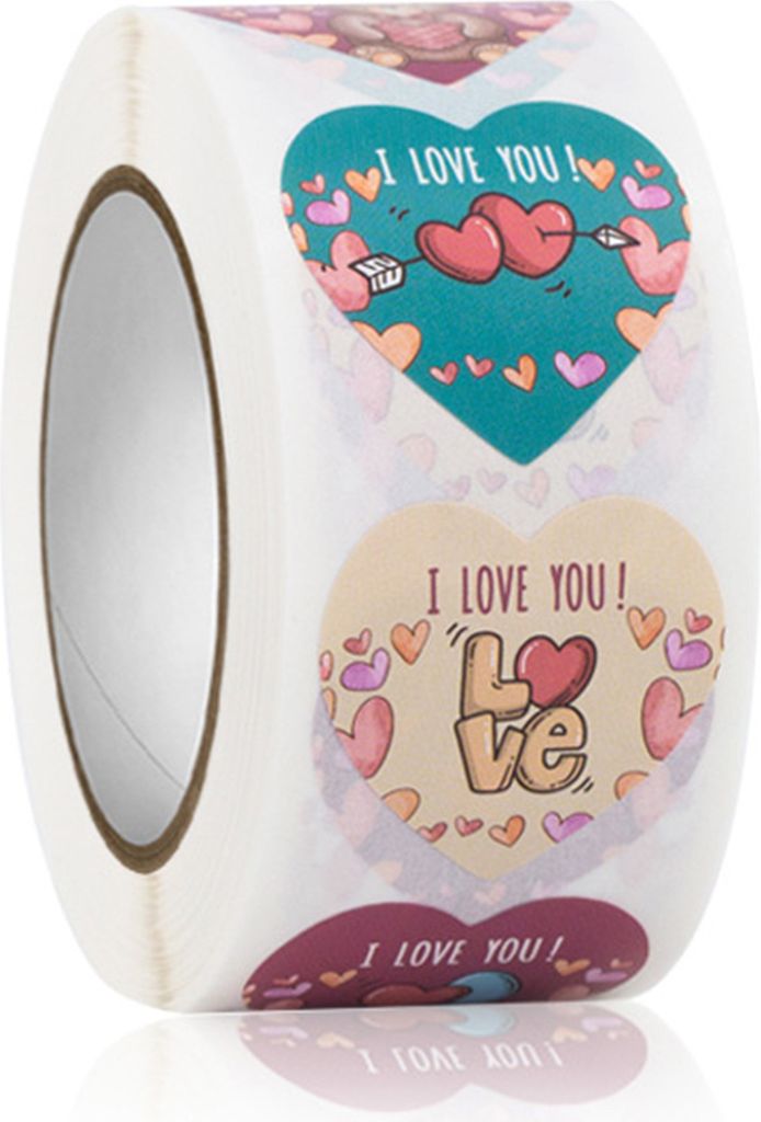 1 Roll-Etikett-Aufkleber Selbstkleber starker Klebrigkeit. Danke Herzmuster Aufkleber Schneeflockenetikett für den Valentinstag-E