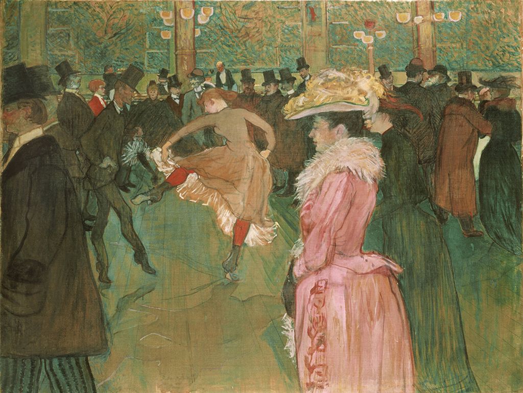 Legendarte - Kunstdruck auf Leinwand - Ball im Moulin Rouge Henri de Toulouse-Lautrec - Wanddeko, Canvas cm. 60x80