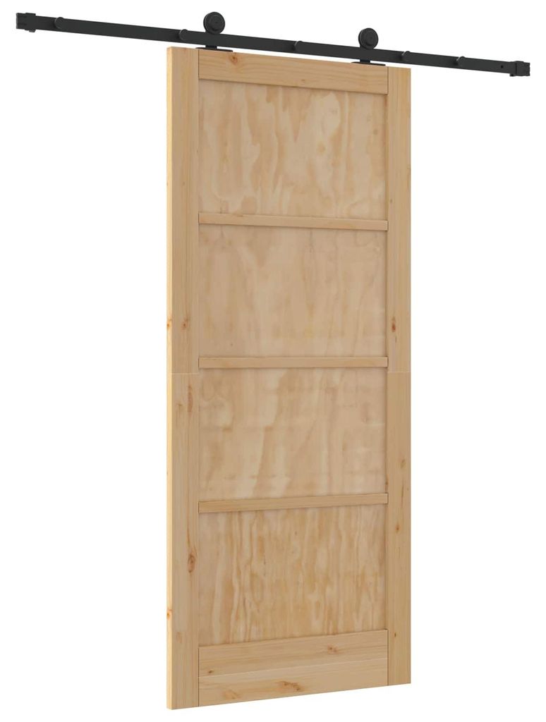 Schiebetür Natürlich und Schwarz 86 x 198,5 cm