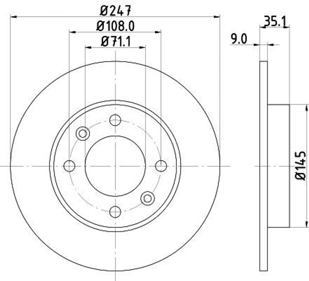Disque de Frein Anti-Vibration HELLA pour Peugeot 307 307 CC 2 pièces