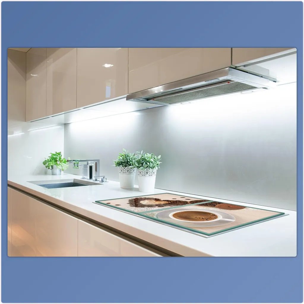 Coprifornelli Universale Vetro 2 Pezzi 40x52 Marrone | Paraschizzi Cucina - 5