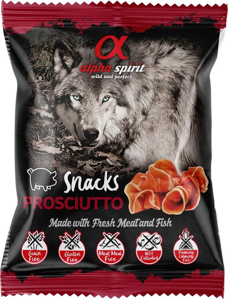 alpha spirit Snack pour chien en dés Prosciutto 50 g Image du produit 