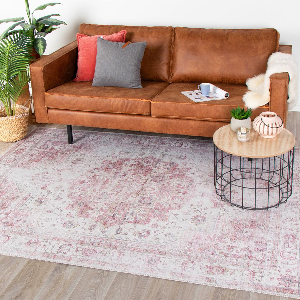 Teppich Vintage - Lago Rot Rosa - 140x200 cm - Wohnzimmer, Esszimmer, Schlafzimmer - FRAAI | Home & Living - Klassik, Orientalisch