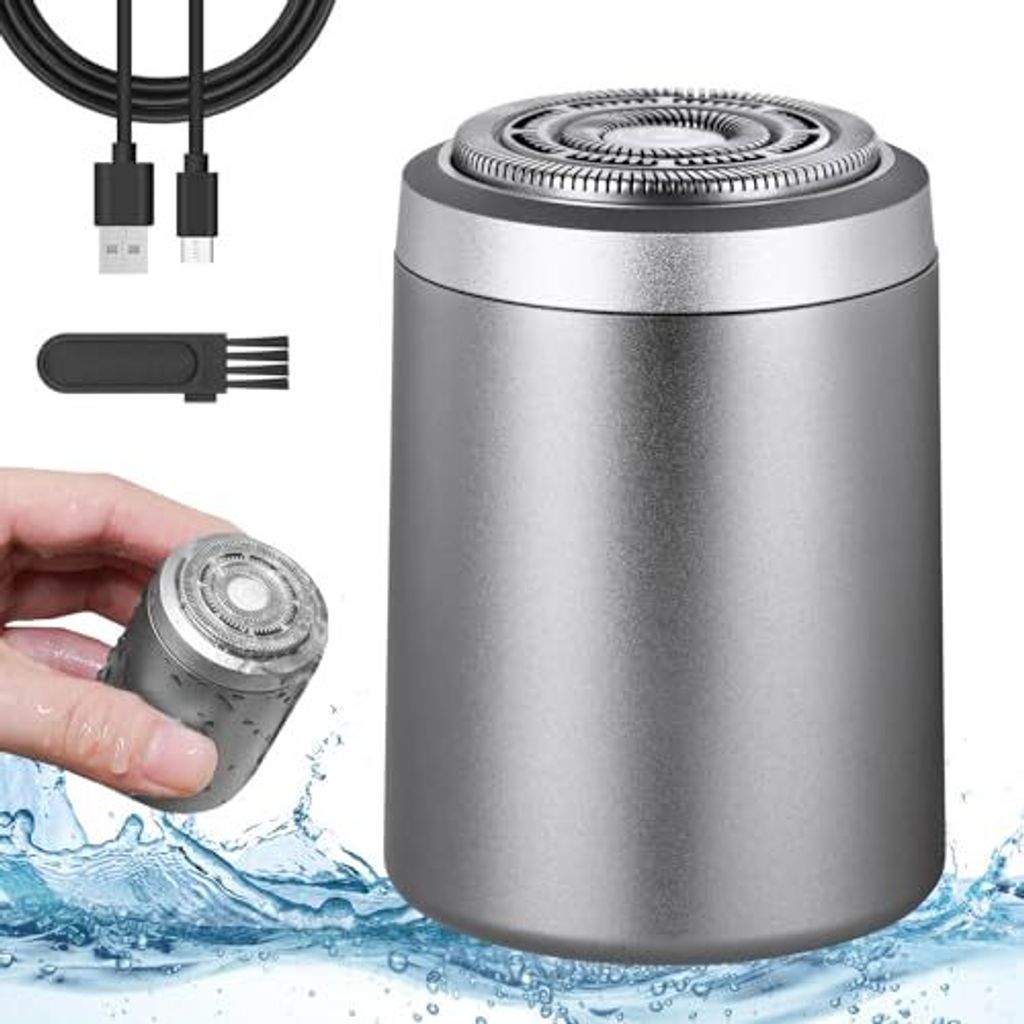 Männer elektrischer Rasierer, Mini Wet Dry Tragbare Rasierer Männer Frauen, Rasiermesser IPX7, 30 Tage Spielzeit, Reisetilettenartikel mit Toilet...