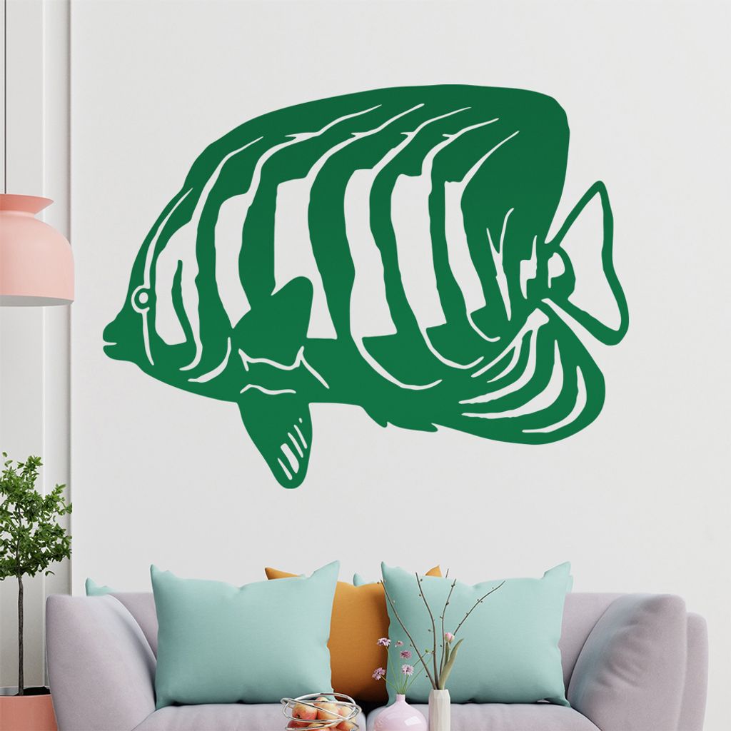 KIWISTAR Tropen Fisch - Meer Wasser Flossen Kiemen Schuppen Wandtattoo in 6 Größen - Wandaufkleber Wall Sticker - Dekoration, Küche, Wohnzimmer,...