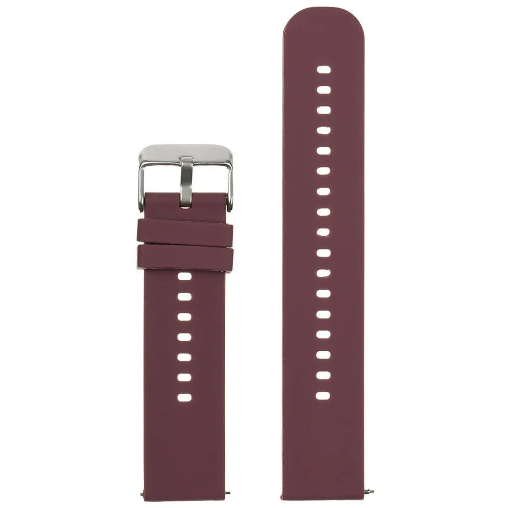 Bracelet en caoutchouc pour montre U27 - Violet et Argent - 20mm Souple