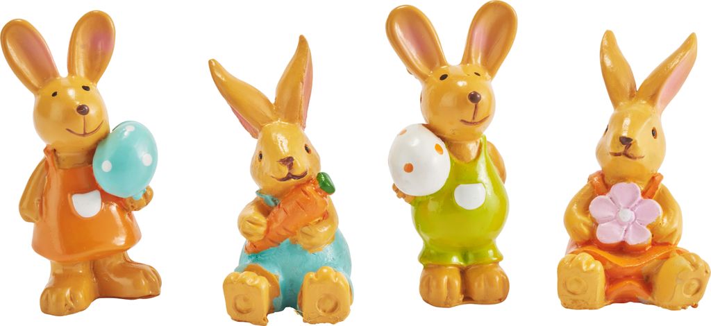 VBS Hase Hany Set 4 Stück 5 cm Osterdeko Miniatur Figuren Dekofigur Häschen