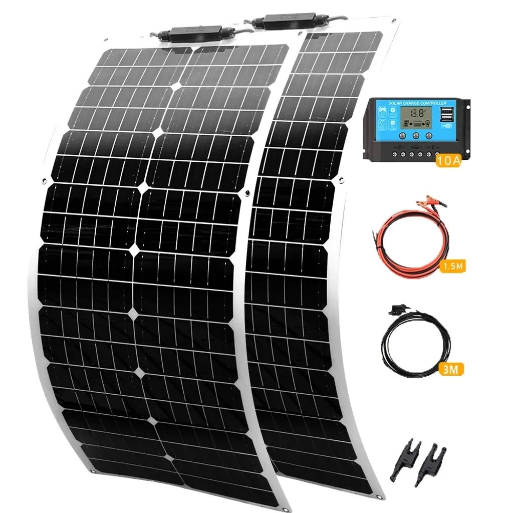 Offerta Kit Solare 100W Bianco Pannello Flessibile Alta Efficienza