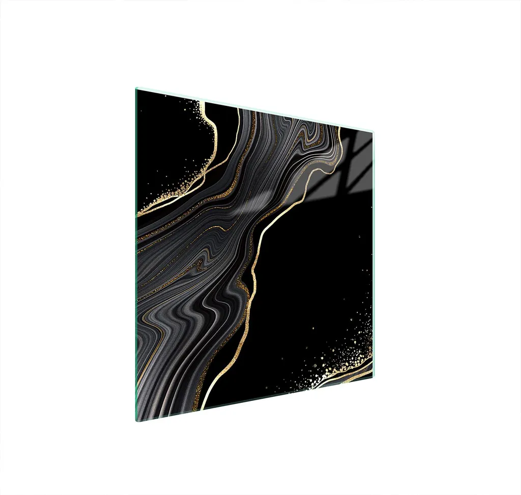 Pannello Paraschizzi Cucina Vetro 50x52 - Decoro Marmo Lusso