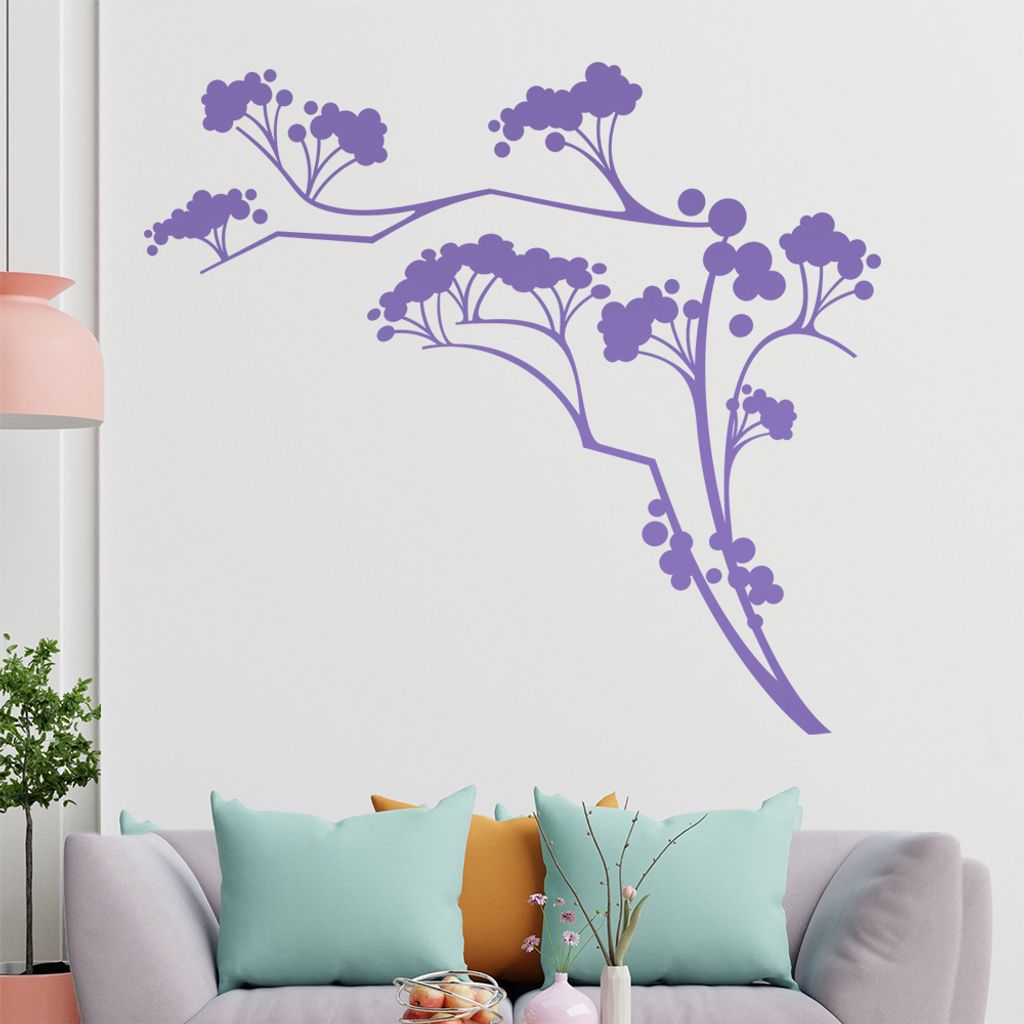 Beeren - Strauch - Holunder Wandtattoo in 6 Größen - Wandaufkleber Wall Sticker - Dekoration, Küche, Wohnzimmer, Schlafzimmer, Badezimmer