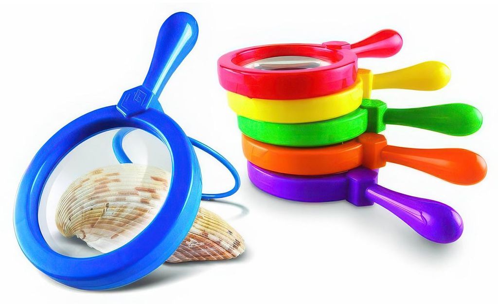 6er-Set Kinder Lernspielzeug – Große Lupe mit Ständer, 3× Vergrößerung, Einfach zu Greifen, Entdeckungsspielzeug für Insekten, Bücher & Ka...