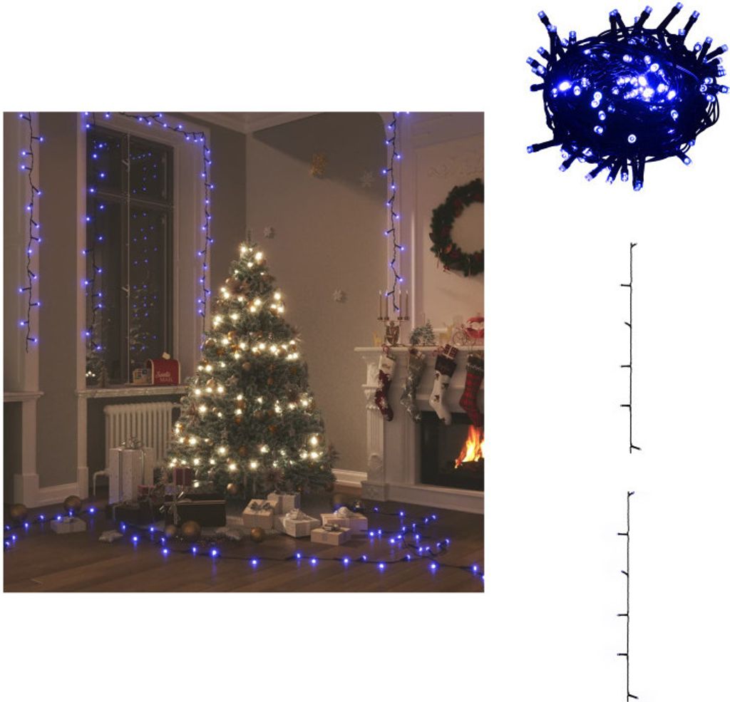 vidaXL LED-Lichterkette mit 150 LEDs Blau 15 m PVC - Weihnachtsbeleuchtung