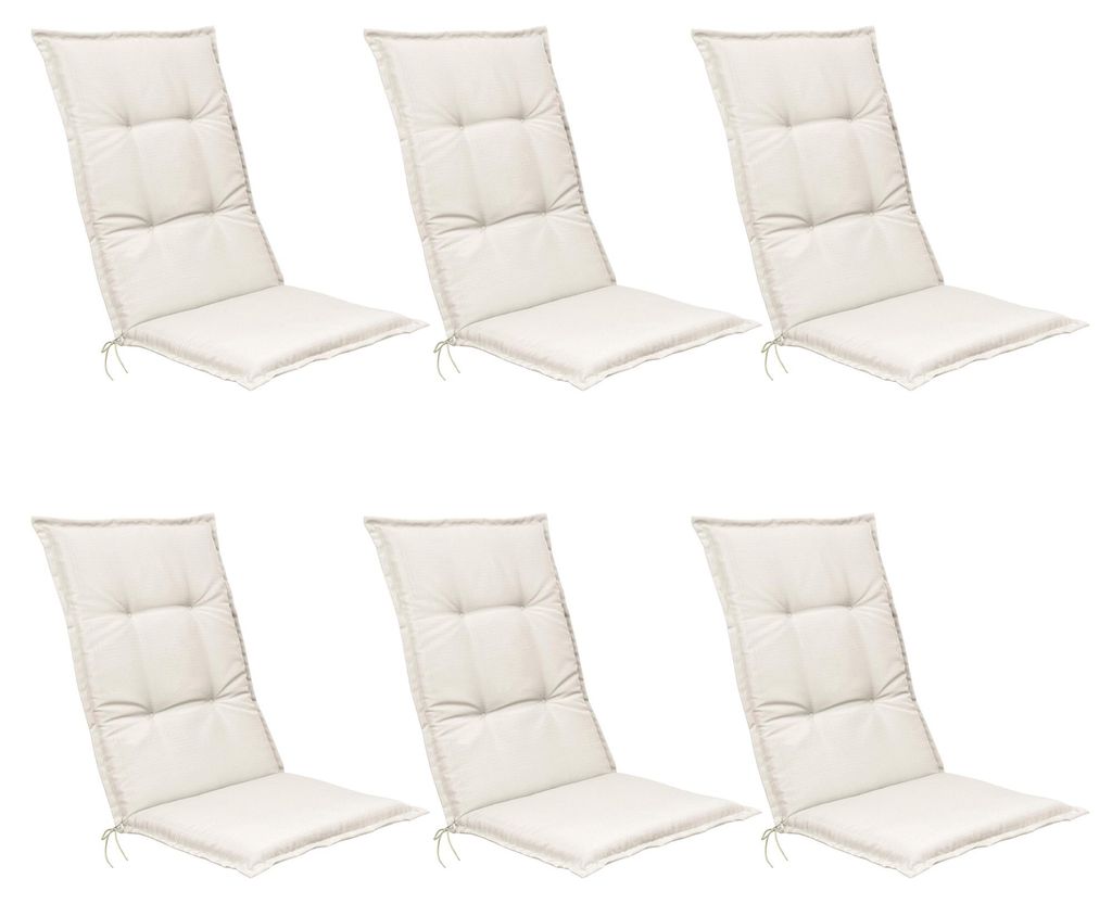 Beautissu 6er Set Hochlehner Set Base HL Sitzkissen, Produktbild 