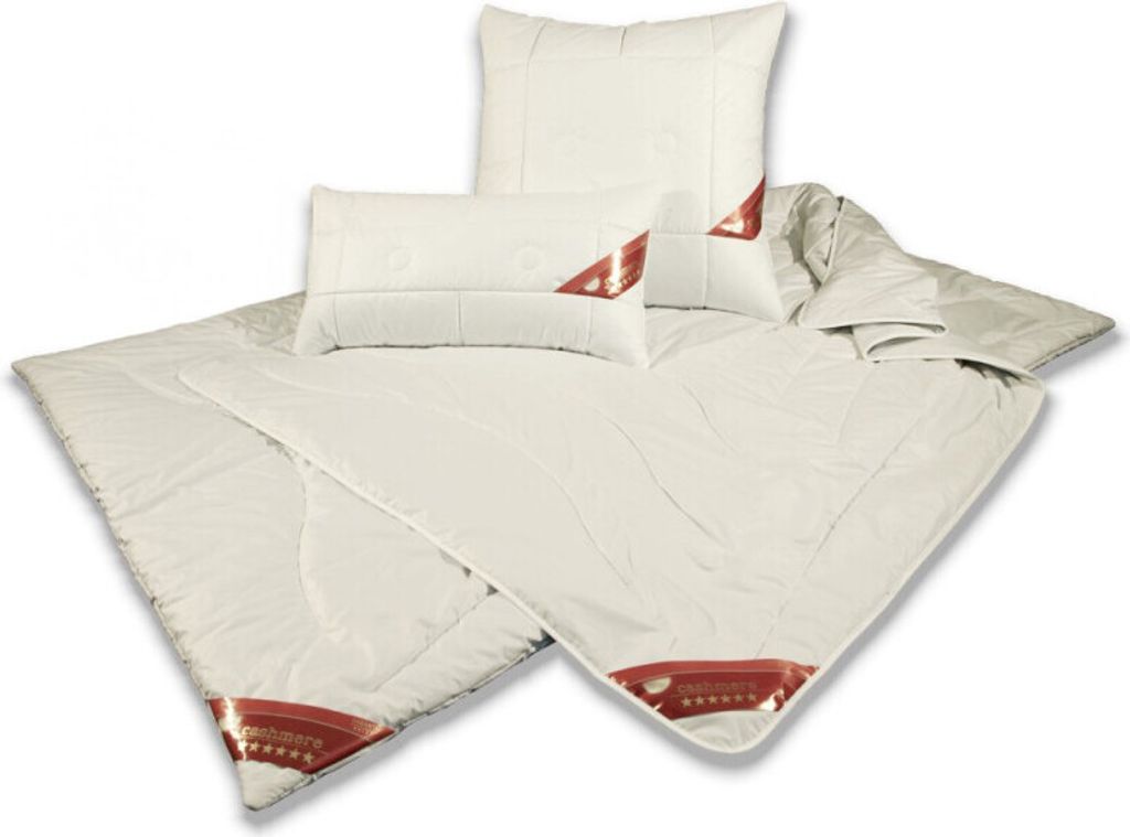 Cashmere Kaschmir 200x200 Duo Leicht Steppbett Natur, Füllung 1500 Gramm, Herbst-Winter Bettdecke