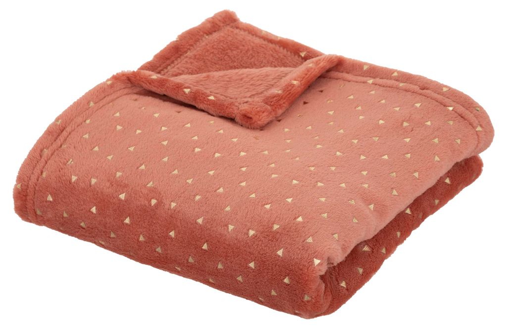 Plaid oya 75x100cm flanell terracotta - Atmosphera créateur d'intérieur