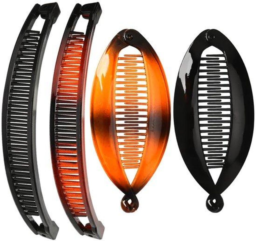 Vierstückige Retro-Haarclips für dicke Haare, Haarklam, Produktbild 