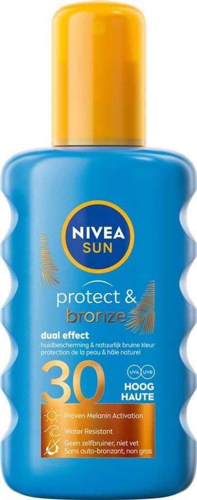 NIVEA NIVEA SUN Protect & Bronze Sonnenschutzspray - SPF 30 - Sonnenspray - Wasserfest - Bräunungsfördernd - 200 ml