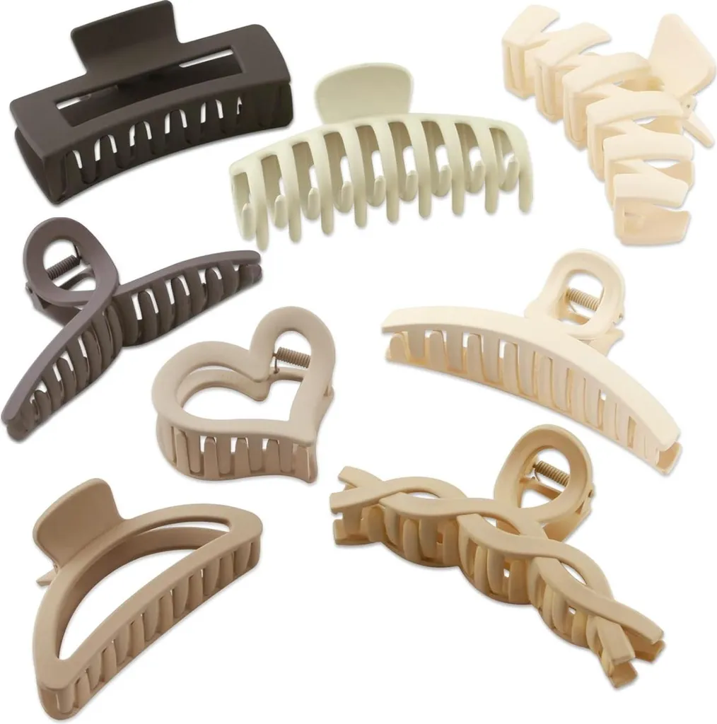 Pinces à cheveux anti-glisse Lot de 8, Barrettes pour Cheveux Épais et Fins