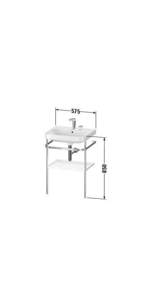 Waschtischunterbau HAPPY D.2 PLUS 575x490mm m Metallkon o HL ta supermatt ohne Hahnloch taupe supermatt