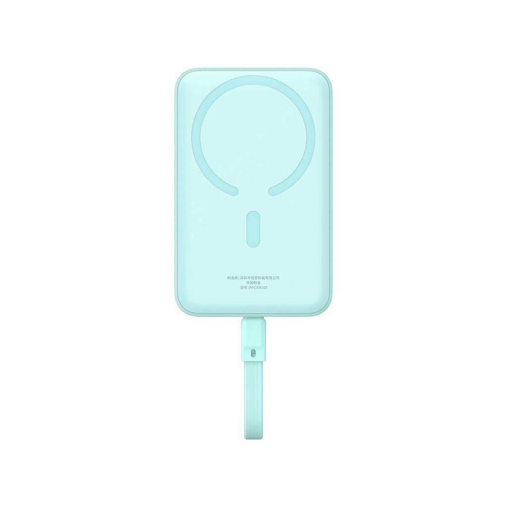 Baseus MAGSAFE MINI TYPE-C WIRELESS POWERBANK 10.000 MAH 30WMAVI, 10000 mAh, Lithium Polymer (LiPo), Kabelloses Aufladen, Hellblau
