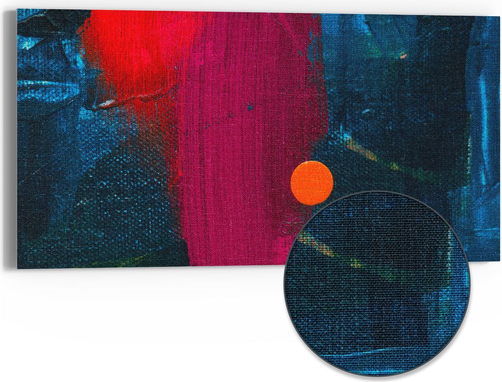 DEQOART Hybrid Leinwand Bild 60x30 cm 'Lebendige Farbintensität' Wandbild Glas flach modern