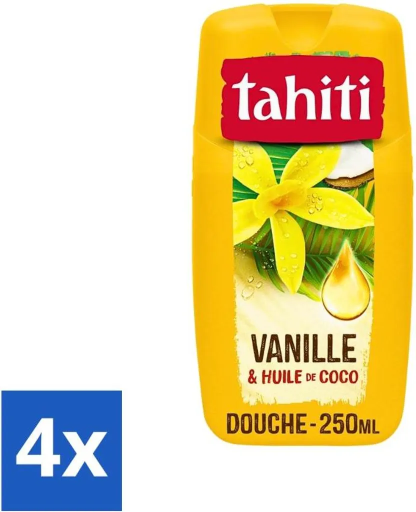 Tahiti Vaniglia e Cocco Gel Doccia 250ml - Kit 4 Pezzi Idratazione