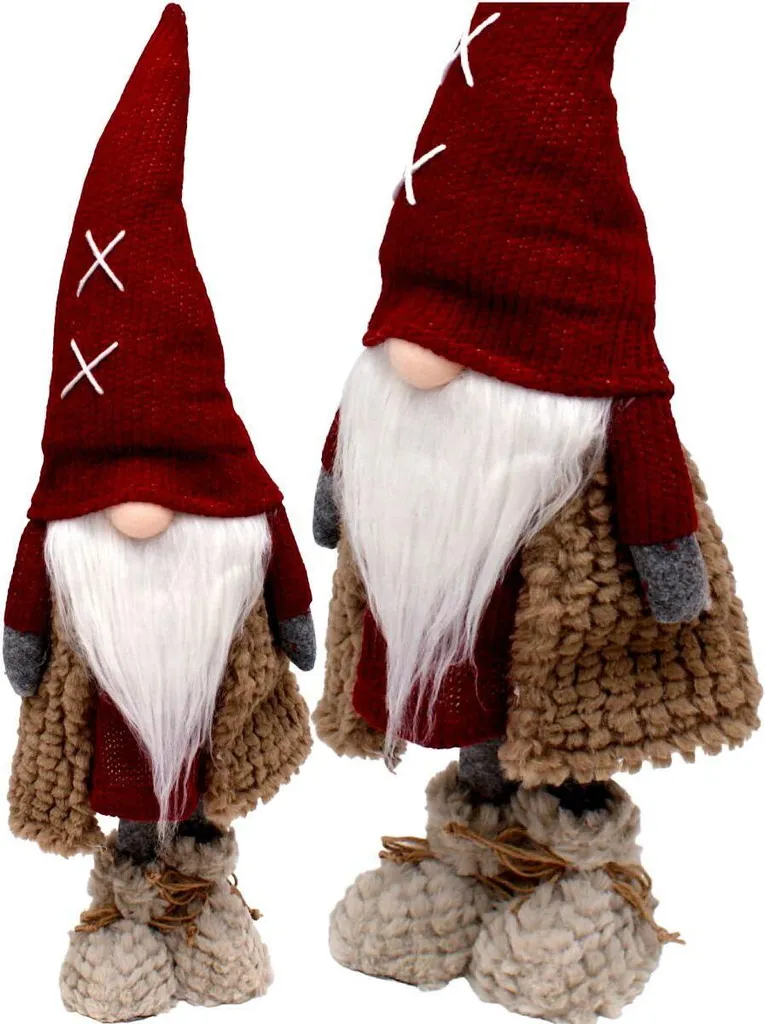 Nain folklorique barbu 59 cm - Figurine de jardin traditionnelle XL