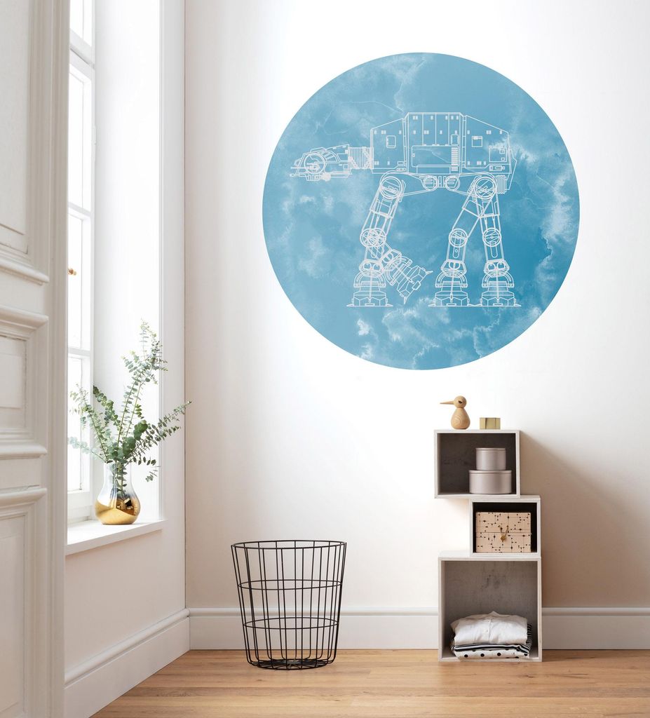 Komar Vlies Fototapete / Wandtattoo selbstklebend - Star Wars AT-AT - Größe: 125 x 125 cm (Breite x Höhe) - 1 Teil