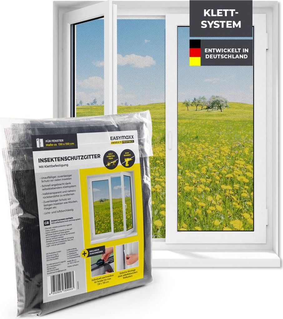 EASYmaxx Fliegengitter Fenster Magic Click Moskitonetz Produktbild 