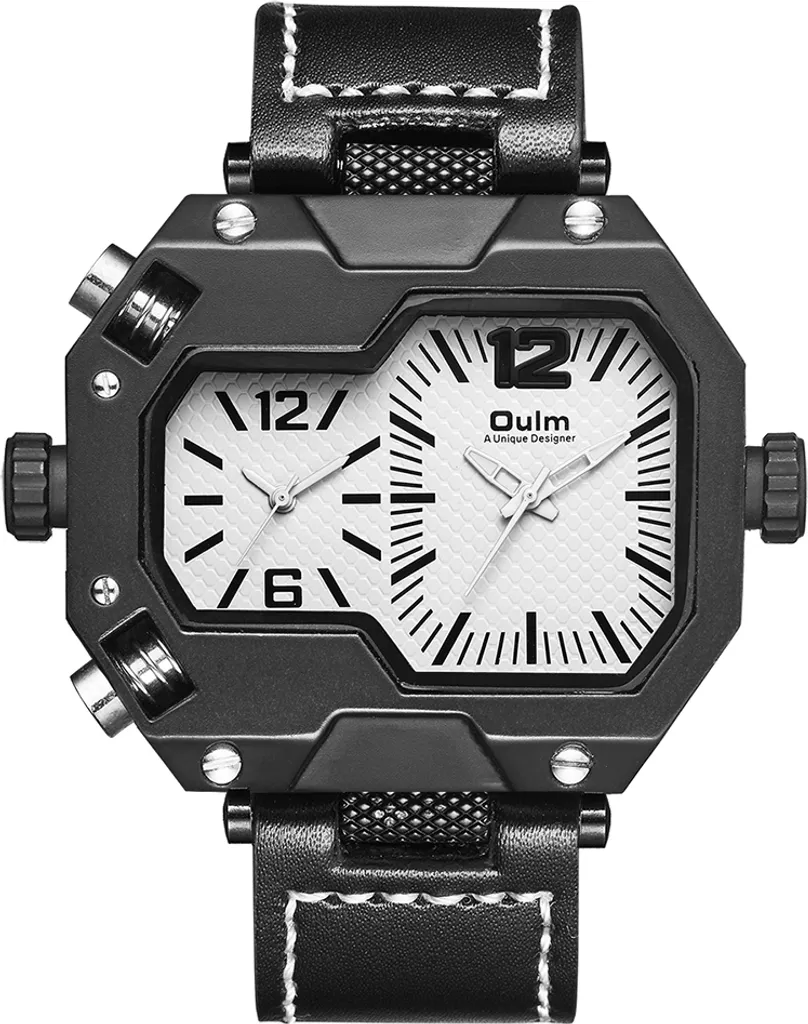 Oulm HP3878 elegante orologio da uomo Křemen bianco