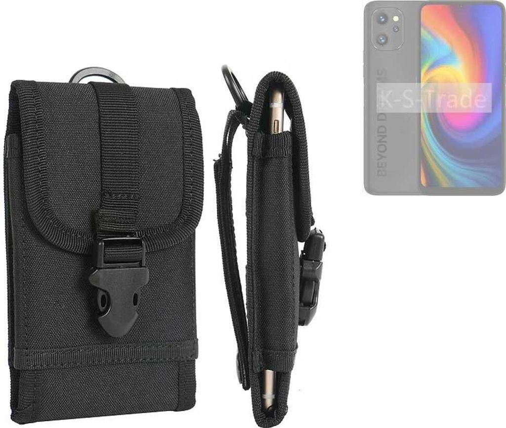 K-S-Trade Holster Handy Hülle kompatibel mit UMIDIGI F3 Pro 5G Holster Handytasche Gürtel Tasche Schutz Hülle Robust Outdoor schwarz