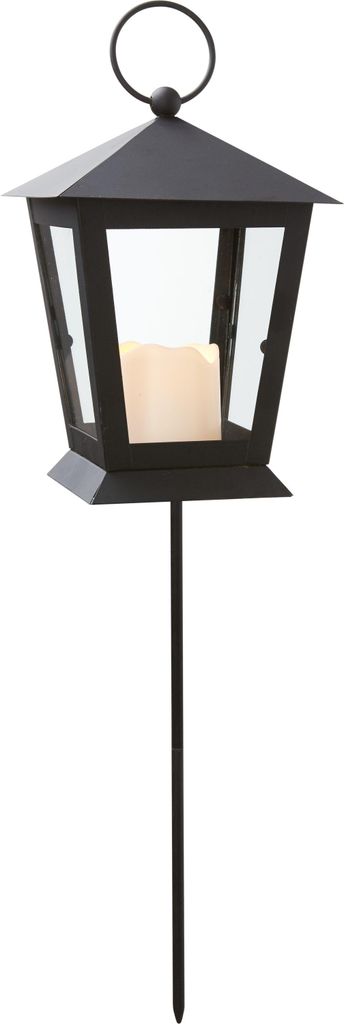 LED-lantaarn/graflicht met kaars - gele LED - grondspie - Productafbeelding 