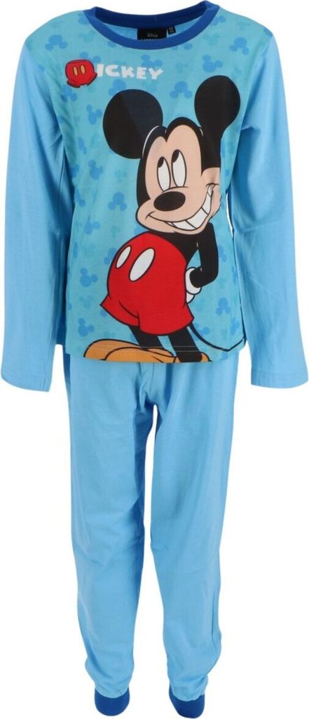Disney Micky Maus Pyjama Schlafanzug aus weicher Baumwolle Nachtwäsche für Kinder 2 Jahre Hellblau