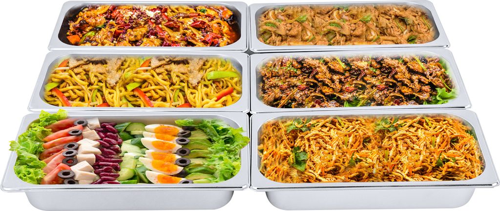 6 pánví z nerezové oceli, balení hotelových pánví, pánev na Obrázek produktu 