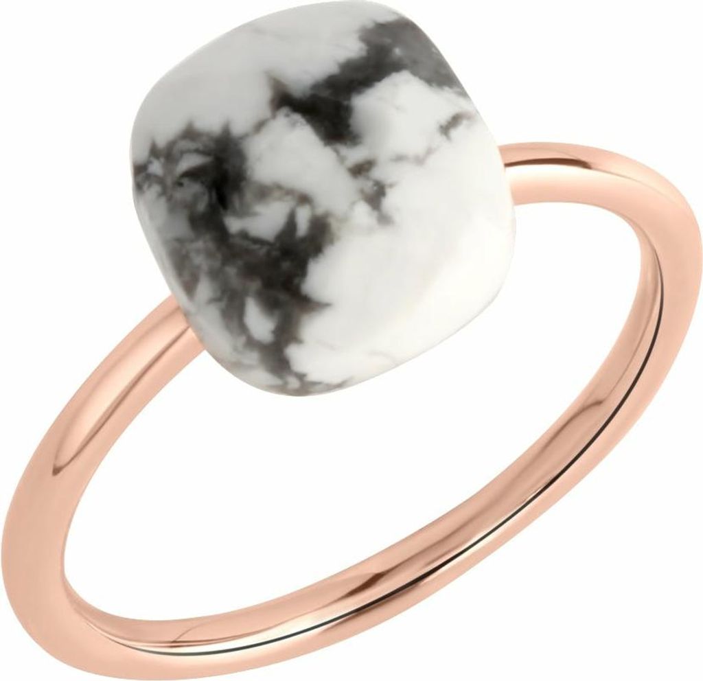 Jamelli Ring 925/- Sterling Silber rot 058 (18,5) Howlith weiß 300270119J-RV
