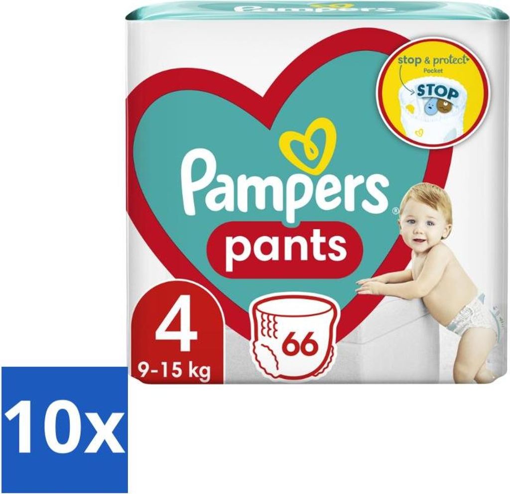 Pampers – Windelhosen – Hosen Größe 4 – 66 Windeln - Vorteilspack - 10 Stücke