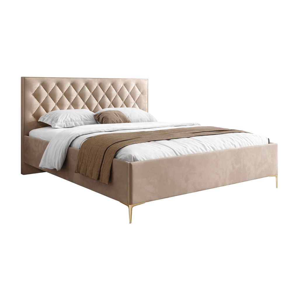 Polsterbett INEZ mit Bettkasten, 140x200, Royal Velvet 170