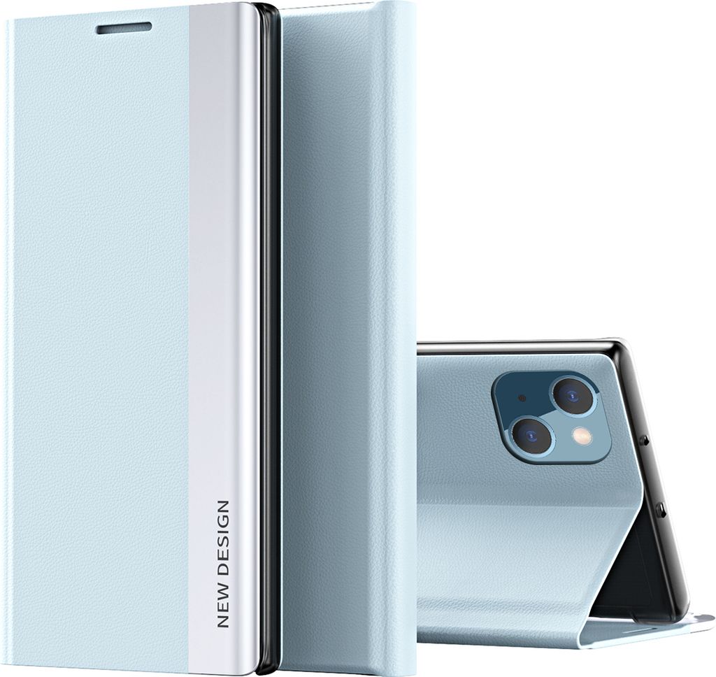 iPhone 15 Plus Hülle, Leder PolyurethanKlapphülle Schutzhülle mit Standfunktion für iPhone 15 Plus Blau