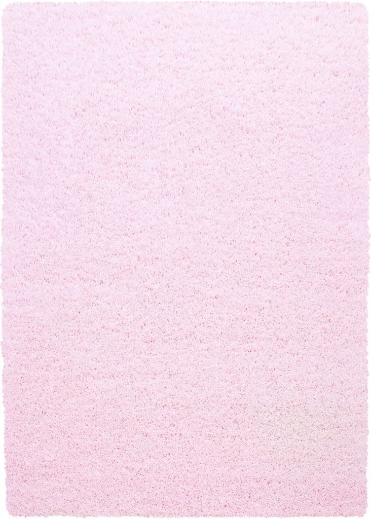 Villa Möbel Lifiva Wohnzimmer-Teppich, Hochflor-Teppich, Shaggy, Einfarbig, Farbe:Pink, Grösse:140x200 cm