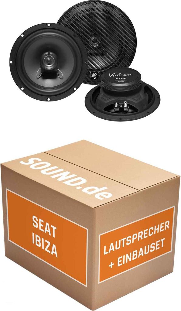 Lautsprecher Boxen Einbaupaket hinten Hifonics VX62 passend für Seat Ibiza IV 6J | 2x Tief-Mitteltöner mit integriertem Hochtöner 180W MAX