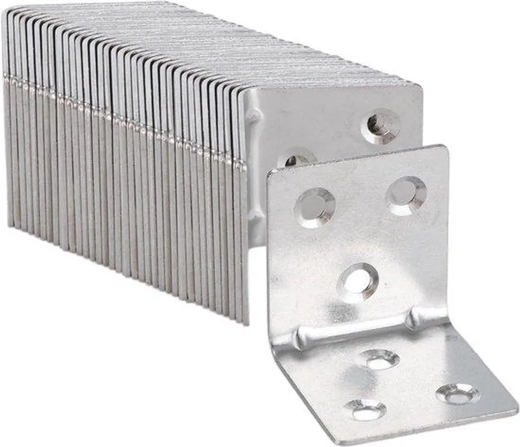 Raccords d'angle métalliques 90° en L 30x30x30 mm - Lot de 100 pièces