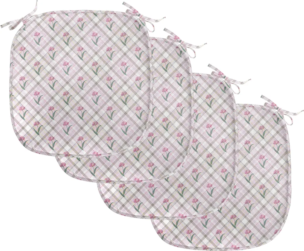 Coussins pour Chaises de Salle à Manger 40cm Lot de 4 Motifs Floraux
