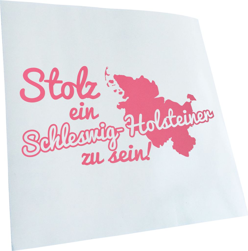Kiwistar - Autoaufkleber - Schleswig Holsteiner Stolz - Hellrosa - 40x20cm - Aufkleber für Auto, Laptop, Fahrrad, LKW, Motorrad mehrfarbig JDM Dec...