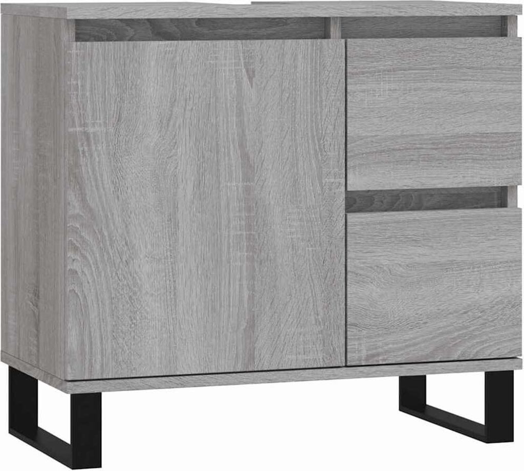 Sideboard Schwarz Eichen-Optik 60x35x98,5 cm Holzwerkstoff